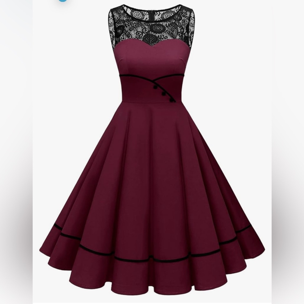 NEW 50s Vintage Floral Lace Retro Rockabilly Sleeveless Party Swing Dress 3x